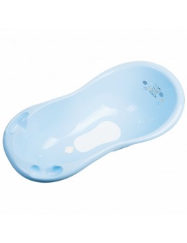 Детская ванна Зебра, 100 см, с антиковчающим ковриком светло-голубая, Maltex