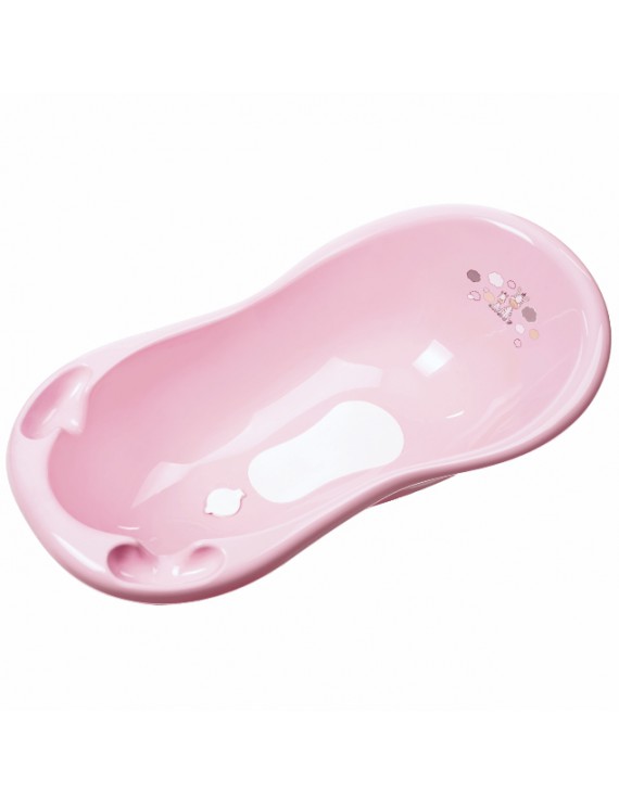 Детская ванна Зебра, 100 см, с антискользящим ковриком светло-розовая, Maltex