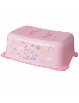 Детская ступенька в ванну Зебра, светло-розовая, Maltex
