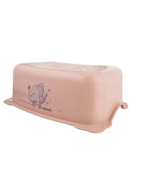 Детская ступенька в ванную Слоненок, персиково-розовая, Maltex