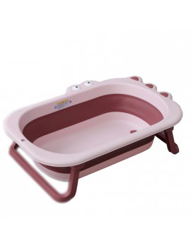 Складная ванночка Крокодил, розовая